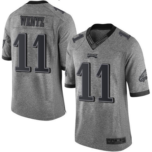 Men NFL Philadelphia Eagles #11 Carson Wentz Limited Gray Gridiron Football->philadelphia eagles->NFL Jersey